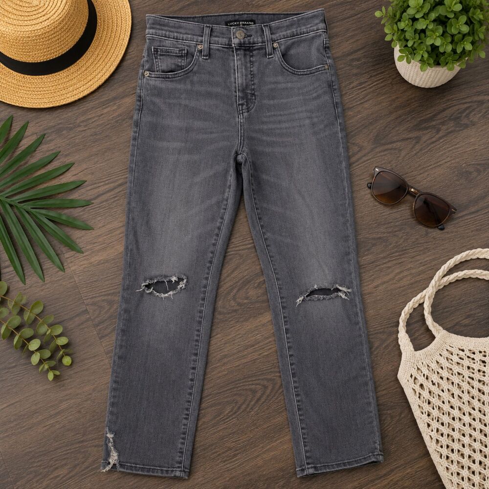 Lucky Brand Jeans Women's Mid Rise Skinny Distressed, Size 28x25 (672)